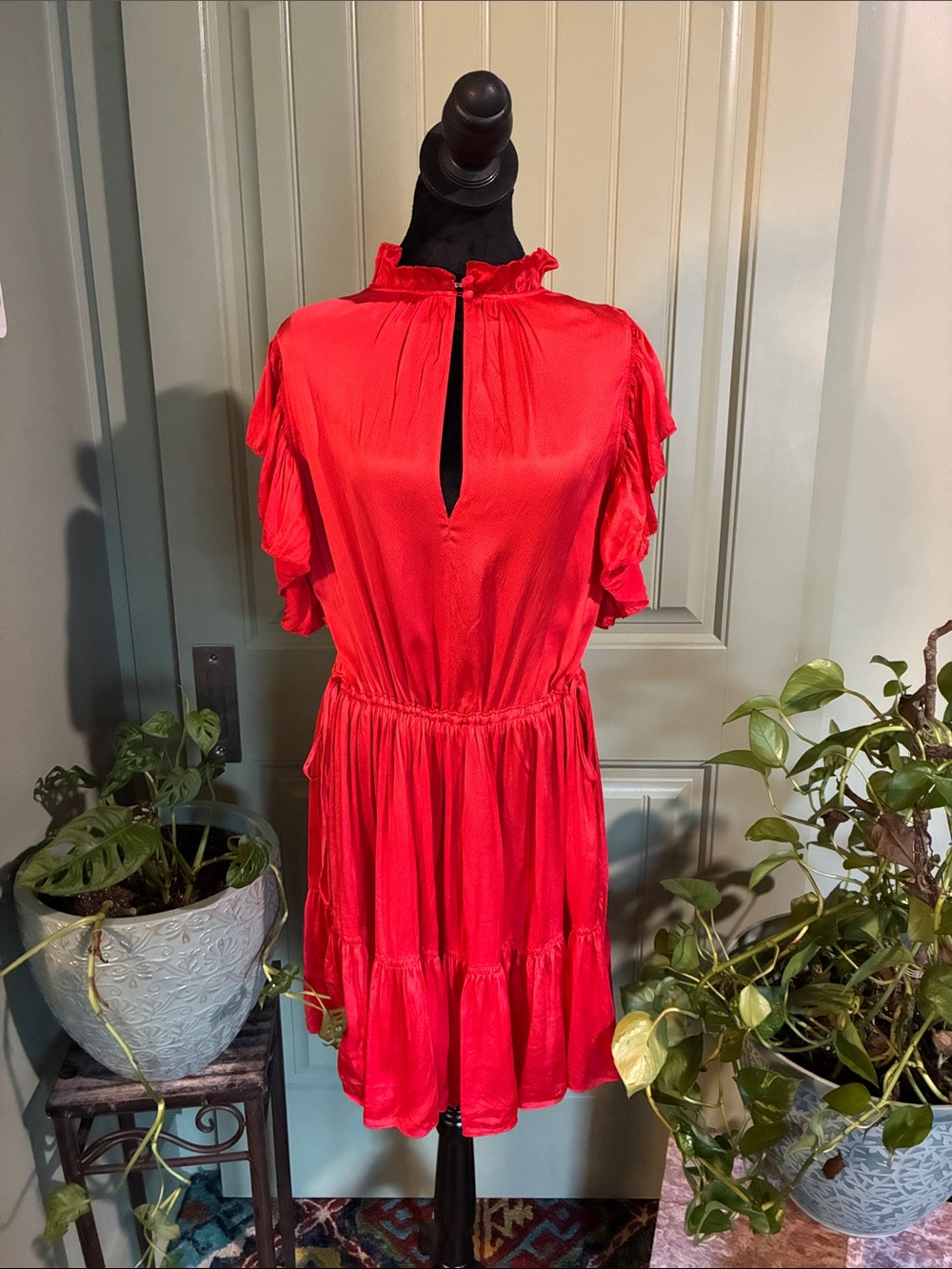 KATE SPADE Tiered High Neck Dress ( Silk)